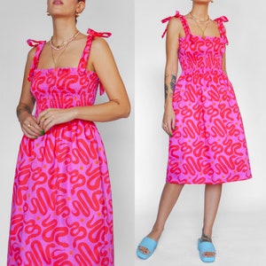 Neon pink snakeskin dress sales