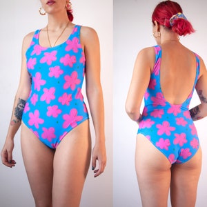 Flower Sky print one piece low-back swimsuit / New colourful swimwear collection