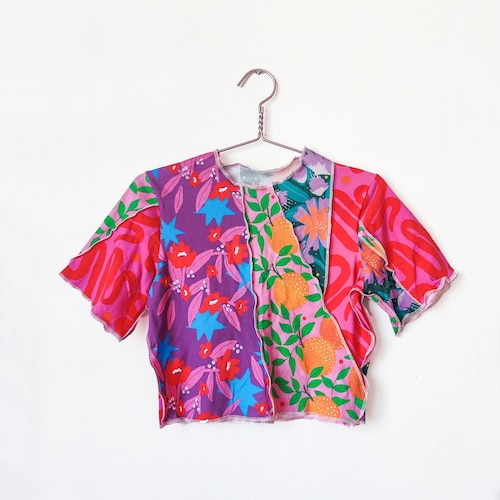 Zero Waste Patchwork Jersey Top With Exposed Seams | Colourful One