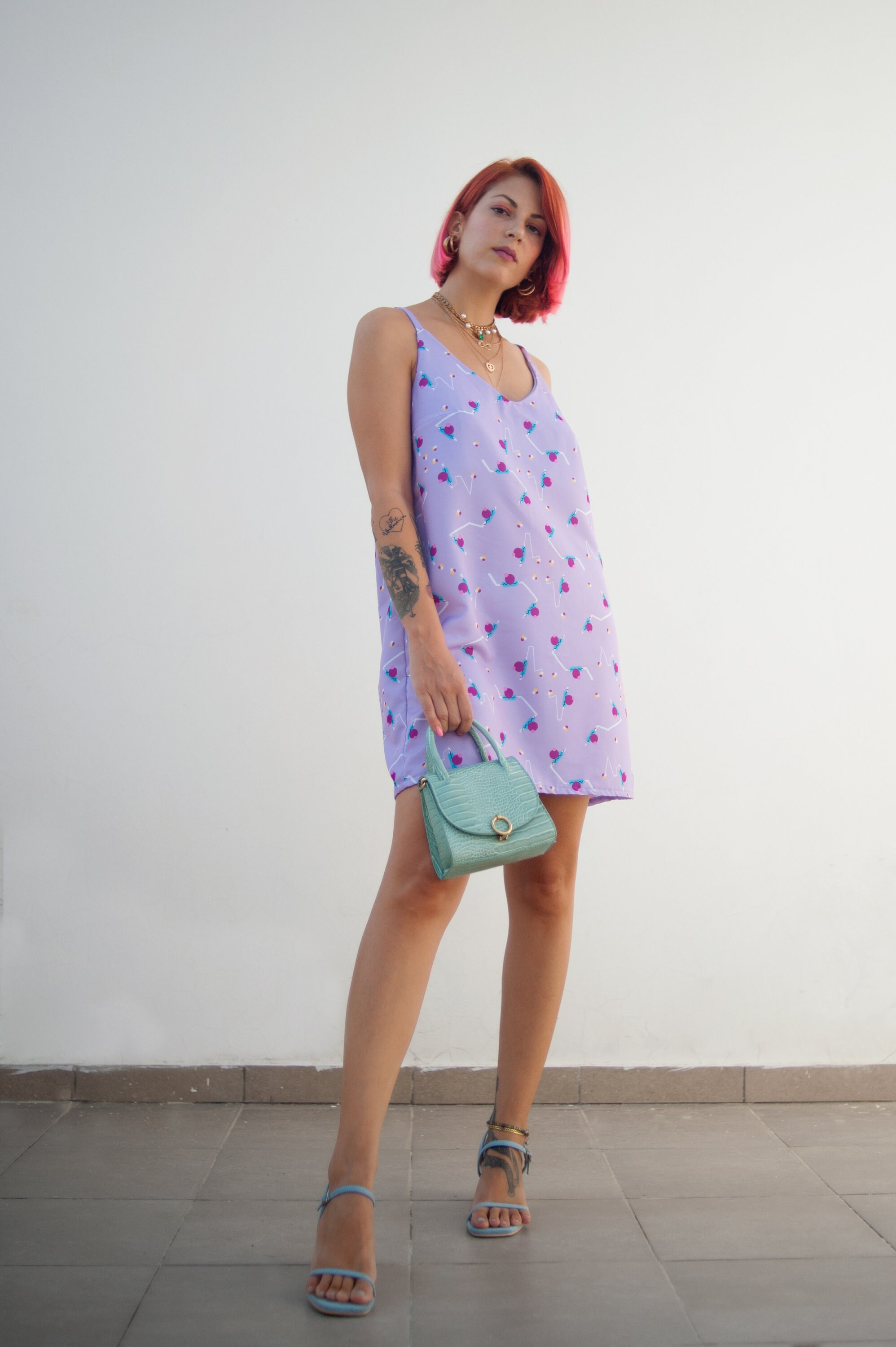 colourful polka dot dress
