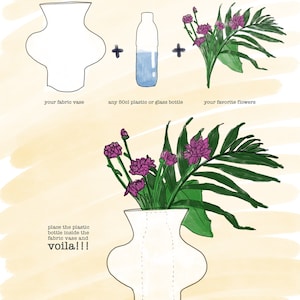 Modern textile vase in the orange wild flowers image 5