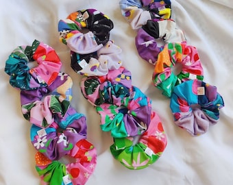 Mix Print Scrunchies - One of a kind fashionable and super cute hair ties