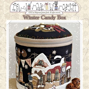 Boîte à bonbons d'hiver - Boîte XL par M.J.Jenek, Boîte d'hiver matelassée, PAPIER /motif physique