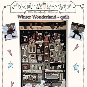 Winter Wonderland,wall hanging quilt,Christmas quilt,winter quilt,christmasy quilt pattern, paper pattern, physical pattern,MJJenek,appliqué