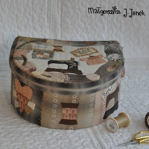 Modello per quilt di carta: My sewing room© - scatola semicircolare di Malgorzata.J.Jenek