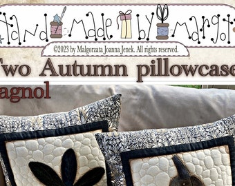 Two Autumn Pillowcases - PDF pattern by MJJenek, SPANISH version, home decoration PDF pattern