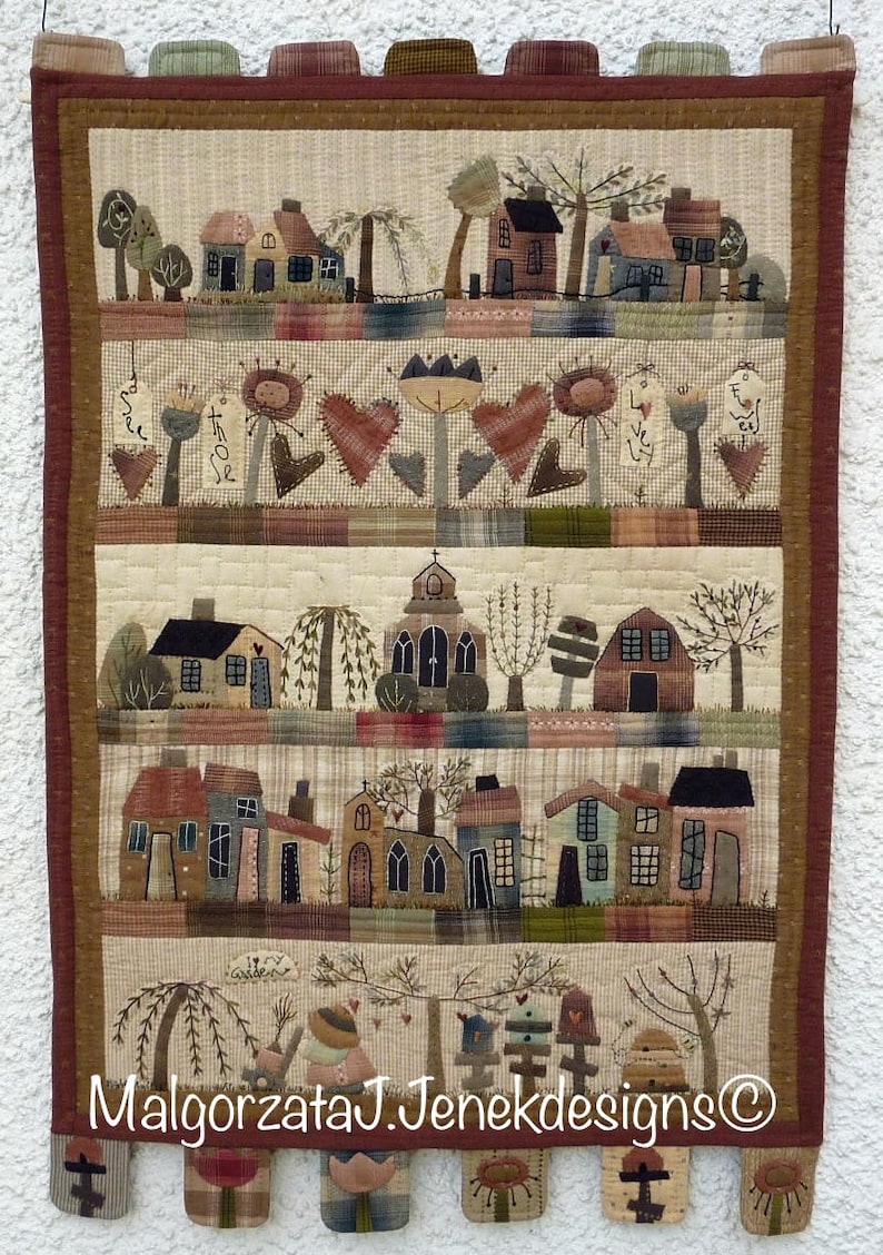 The Fairytale Cottages wall hanging quilt PAPER / PHYSICAL pattern by MJJ, Quilt pattern image 3