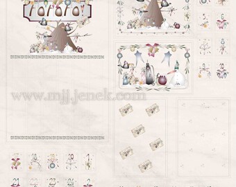 It is Snowing - 100% cotton fabric - Panel B by MJJENEK