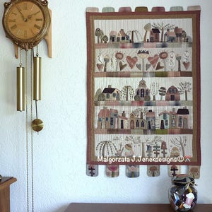 The Fairytale Cottages wall hanging quilt PAPER / PHYSICAL pattern by MJJ, Quilt pattern image 2