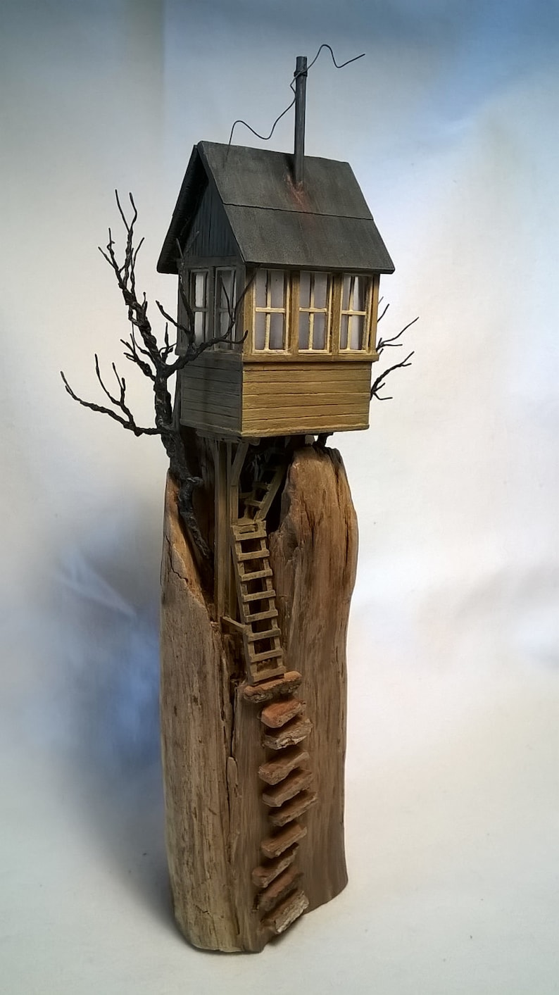 Driftwood Sculpture Art Driftwood House Etsy