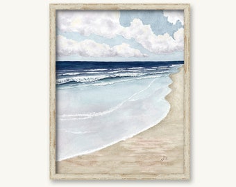 Florida Beach Watercolor PRINT - Mexico Beach - Beach House  - Coastal wall Décor - Original Painting