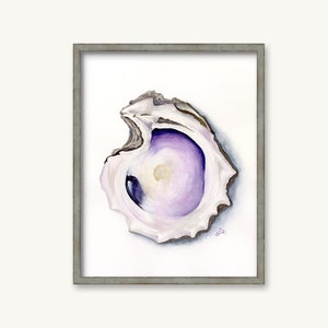 Oyster Shell Watercolor PRINT - Fun Florida Art  - Coastal wall Décor - Original Painting - High Quality