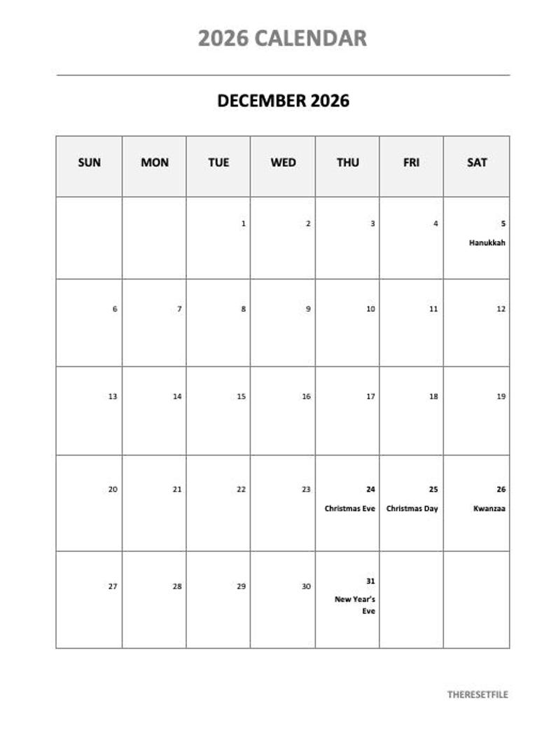 2026 Monthly Calendar | Editable Word Document, Printable (digital ...