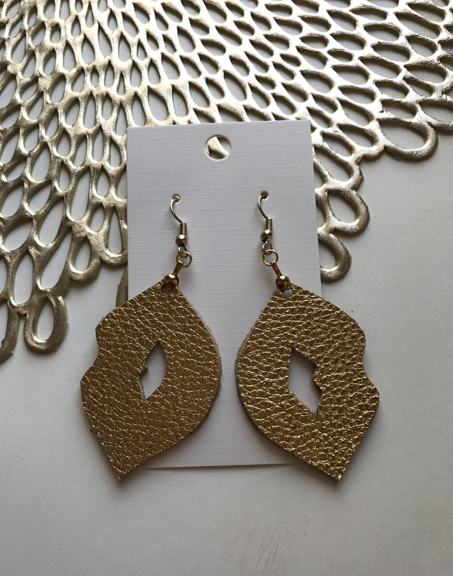 Leather Lips Earrings Leather Earrings Lips Lipstick Etsy