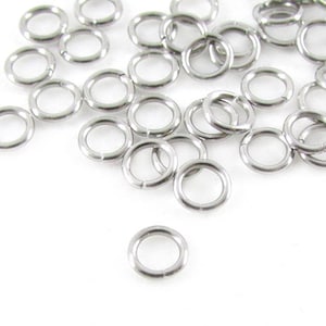 50pcs, 5mm Stainless Steel Jump Rings, 20ga, Stainless Jump Rings, Stainless Steel Jumprings Open Round Jump Rings Connectors, Chainmaille