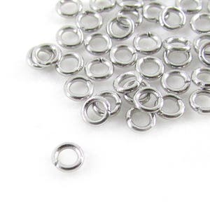 50pcs, 3mm Stainless Steel Jump Rings, 22ga, Stainless Jump Rings, Stainless Steel Jumprings Open Round Jump Rings Connectors, Chainmaille image 1