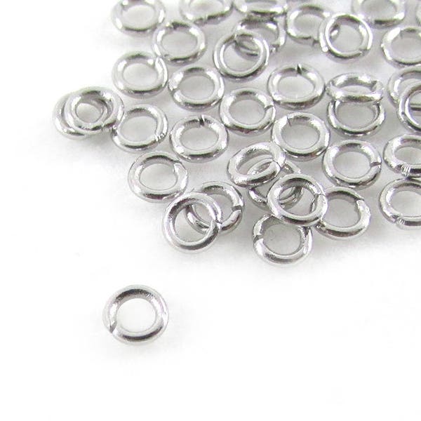 50pcs, 3mm Stainless Steel Jump Rings, 22ga, Stainless Jump Rings, Stainless Steel Jumprings Open Round Jump Rings Connectors, Chainmaille