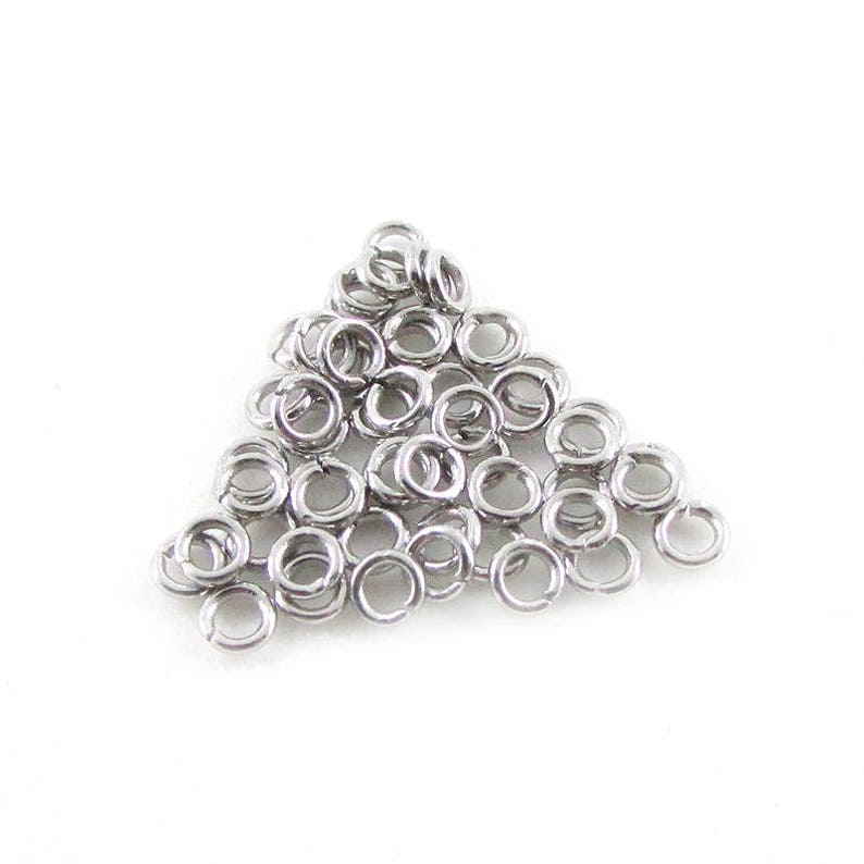 50pcs, 3mm Stainless Steel Jump Rings, 22ga, Stainless Jump Rings, Stainless Steel Jumprings Open Round Jump Rings Connectors, Chainmaille image 4