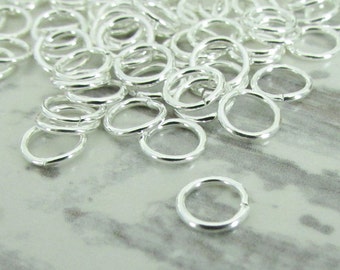 6mm Silver Jump Rings, 20g 100pcs shiny bright silver jumprings, 6mm jump rings, silver plated open jump rings jewelry component connectors