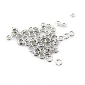 50pcs, 3mm Stainless Steel Jump Rings, 22ga, Stainless Jump Rings, Stainless Steel Jumprings Open Round Jump Rings Connectors, Chainmaille image 2