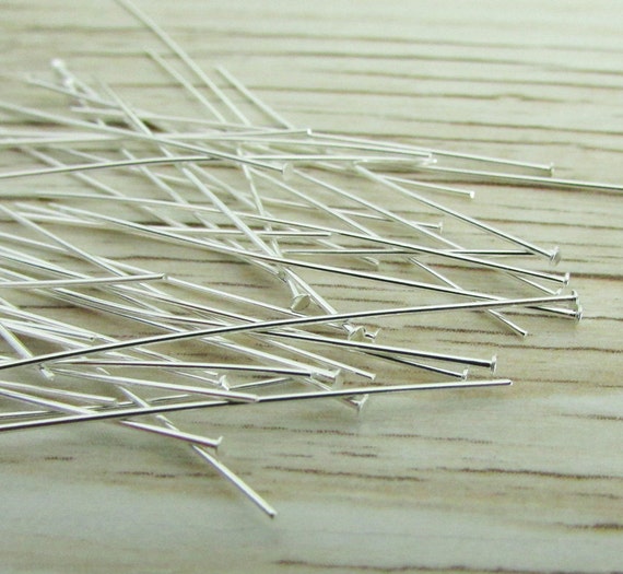 1.5 Silver Head Pins, 24g 100pcs Flat Head Pins for Jewelry Making