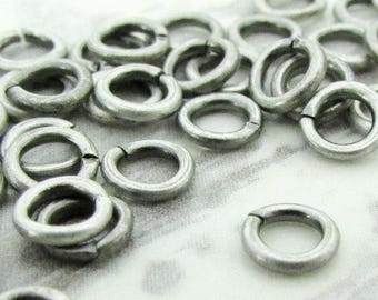 5mm Antique Silver Jump Rings 19g, 100pcs oxidized silver jumprings, 5mm jump rings, open jump rings links for charms silver plated findings