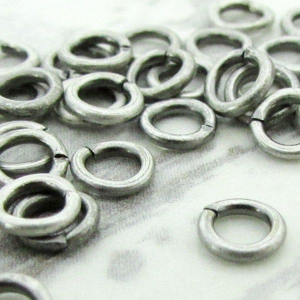 5mm Antique Silver Jump Rings 19g, 100pcs oxidized silver jumprings, 5mm jump rings, open jump rings links for charms silver plated findings