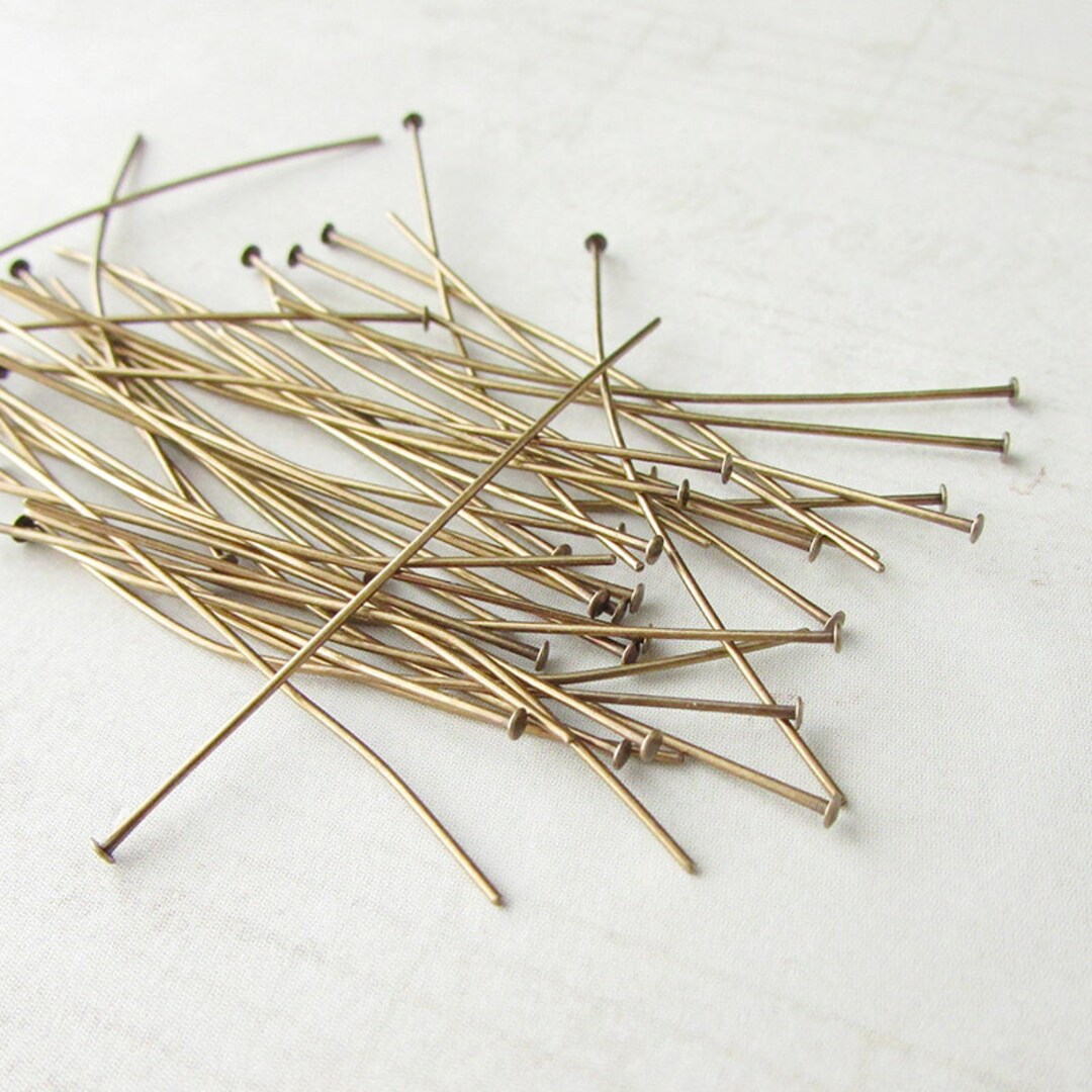 1.5 Brass Head Pins, 24g 100pcs Flat Head Pins for Jewelry Making With