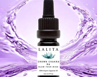 Olio per il Chakra della Corona Ra / Miscela botanica egiziana 100% biologica (5 ml)