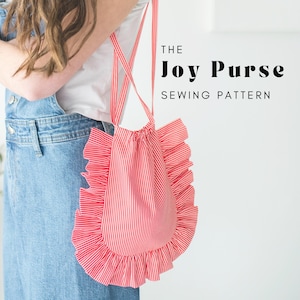Ruffle Purse Sewing Pattern PDF: Small Crossbody Shoulder Bag DIY Tutorial