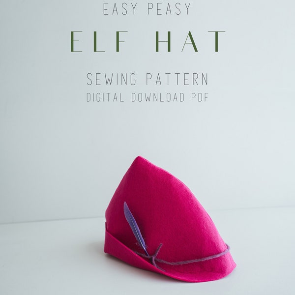 Elf Hat Sewing Pattern, Elf Costume Cosplay, Robin Hood Felt Hat DIY, Peter Pan Hat, Medieval Hat Costume, pointed felt hat, Christmas Elf