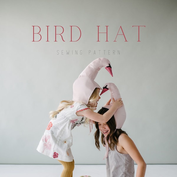 Swan Hat Sewing Pattern, Goose, Flamingo,  Crane,  DIY bird costume, child and adult size Hat Tutorial, Cosplay, Digital Download