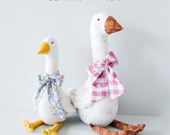 Goose Rag Doll Sewing Pattern: Ruffle Collar & Bow (PDF Digital Download)