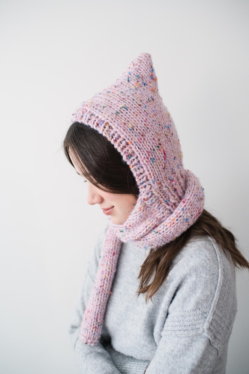 Stickmönster för Pixie Bonnet: Älvmössa med halsduk (baby, barn, vuxen) (digitalt PDF-mönster) bild 10