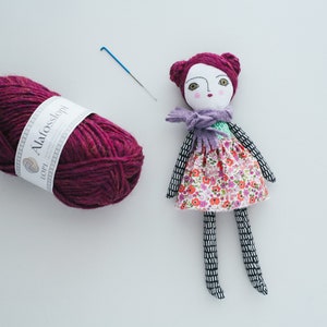 Rag Doll Sewing Pattern, Small Cloth Doll, Greta Pocket Doll, Wool Needle Felting Hair, beginner Doll Making DIY, Digital Download image 10