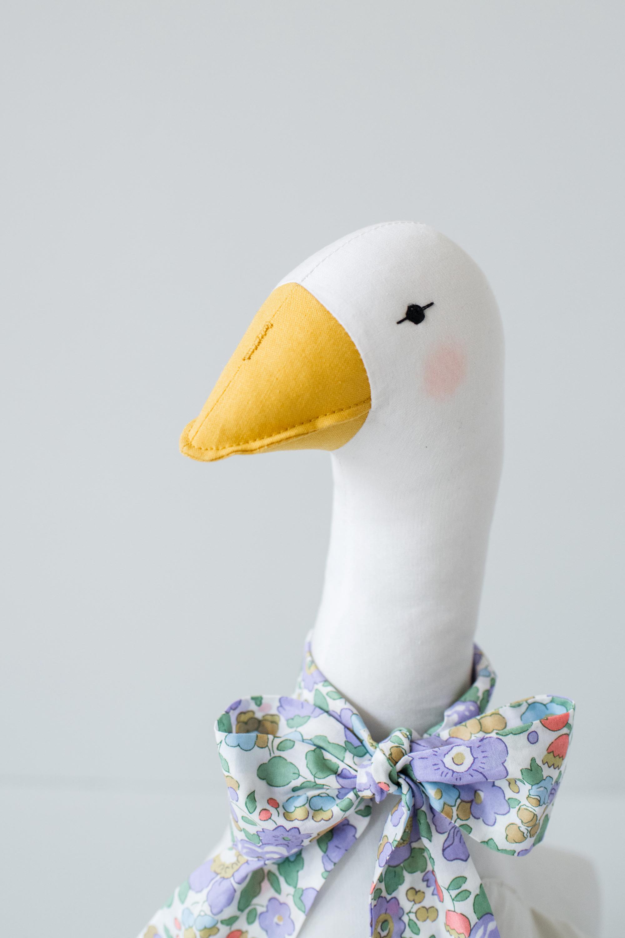Goose Rag Doll Sewing Pattern: Ruffle Collar & Bow (PDF Digital ...