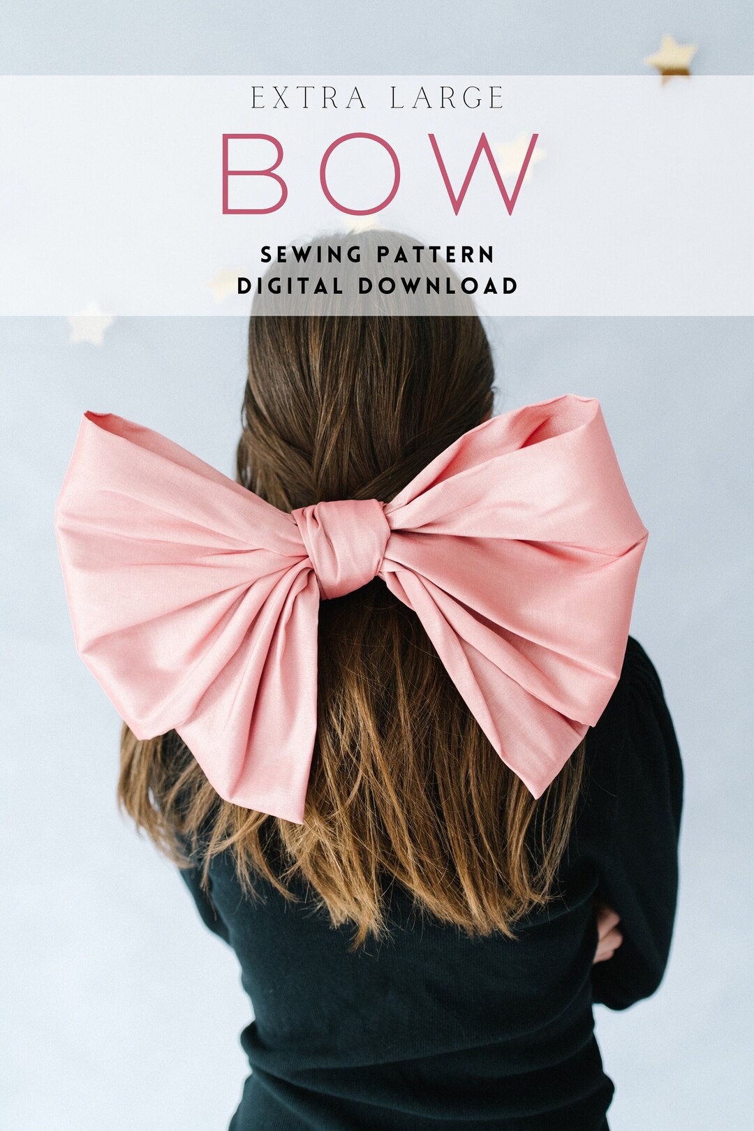 Extra Large Bow Sewing Pattern, Fancy Hair Bow, Christmas Tree Topper Bow, Couture Fashion Bow, Cosplay Neck Bow, Taffeta Silk Bow Costume - Etsy