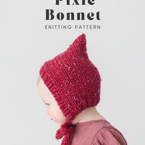 Stickmönster för Pixie Bonnet: Älvmössa med halsduk (baby, barn, vuxen) (digitalt PDF-mönster) bild 5