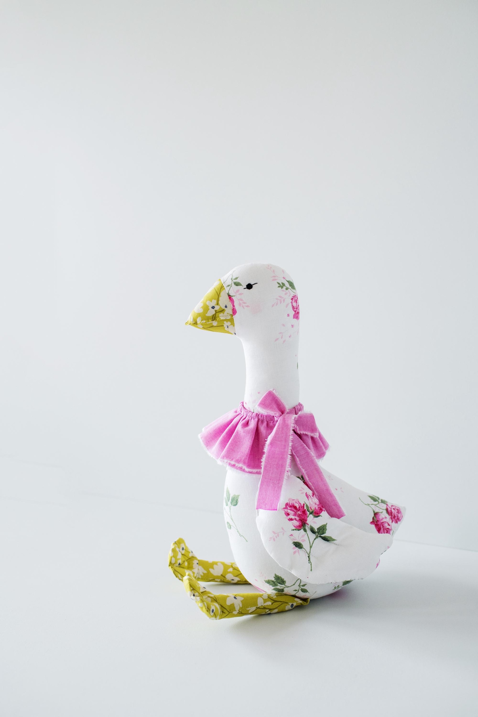 Goose Rag Doll Sewing Pattern: Ruffle Collar & Bow (PDF Digital ...