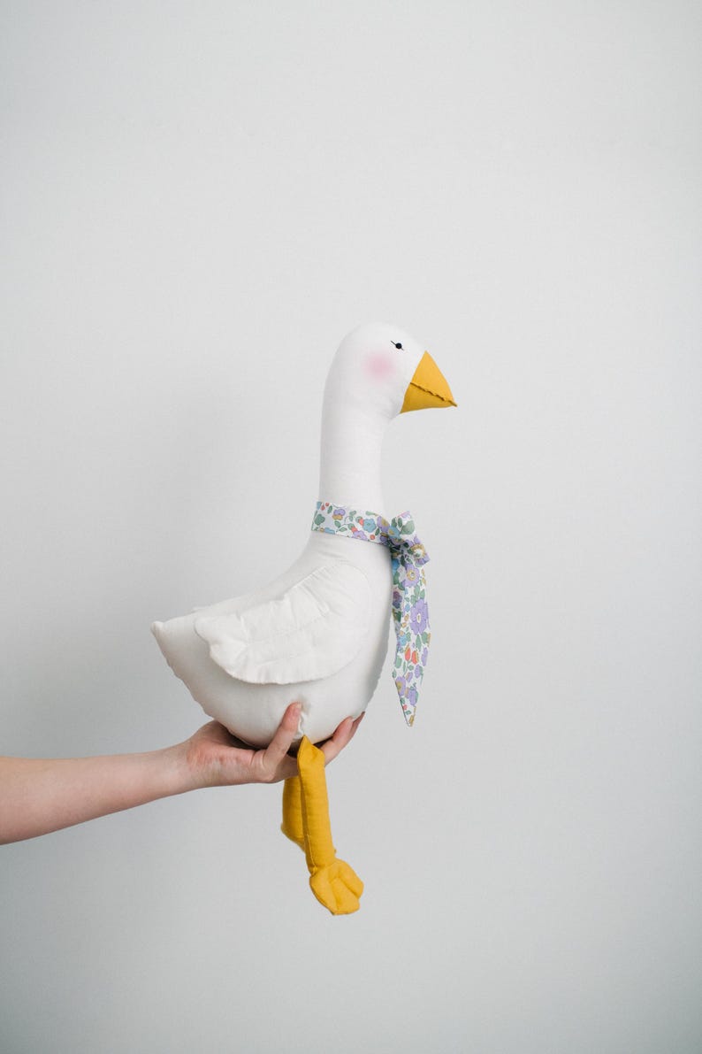Goose Rag Doll Sewing Pattern: Ruffle Collar & Bow (PDF Digital ...