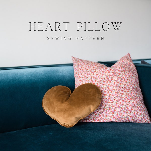 Plush Heart Sewing Pattern, Heart Pillow Stuffy Valentines Decor,  DIY Nighttime security toy for kids, Love Pillow, Handmade Valentine gift