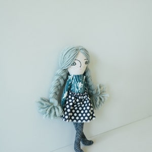 Rag Doll Sewing Pattern, Small Cloth Doll, Greta Pocket Doll, Wool Hair Fabric Doll Tutorial, Beginner Doll Making DIY, Digital Download image 6