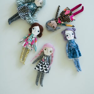 Rag Doll Sewing Pattern, Small Cloth Doll, Greta Pocket Doll, Wool Needle Felting Hair, beginner Doll Making DIY, Digital Download image 9