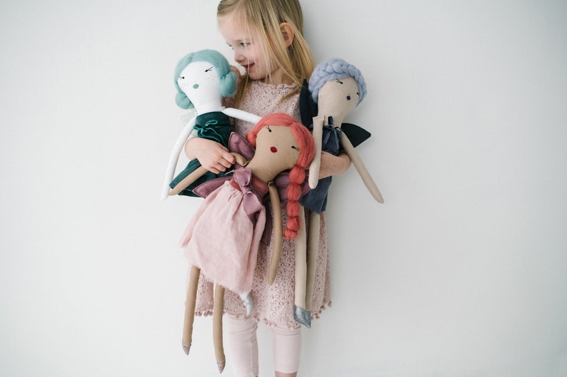 Fairy Rag Doll Sewing Pattern, Heirloom Cloth doll PDF, Fairy with wings tutorial, embroidery, doll clothes and shoes, 21 handmade doll image 1