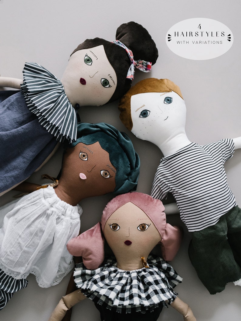 My Doll Pattern easy to sew large modern rag cloth doll tutorial, doll clothes, diy shoes image 5