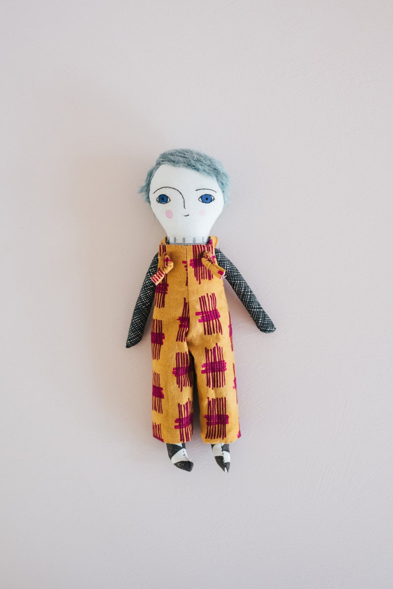 DIY Doll Overalls Clothes Sewing Pattern, Greta Pocket Ragdoll clothing Tutorial, Knot Strap Overall Bib, Reversible, Digital Download image 6