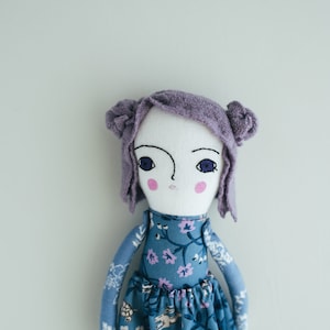 Rag Doll Sewing Pattern, Small Cloth Doll, Greta Pocket Doll, Wool Hair Fabric Doll Tutorial, Beginner Doll Making DIY, Doll clothes image 7