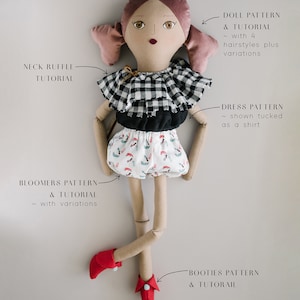 My Doll Pattern vintage style cloth rag doll pattern Digital Download, doll clothes, doll making, gift for girl boy, gift for sewist image 2