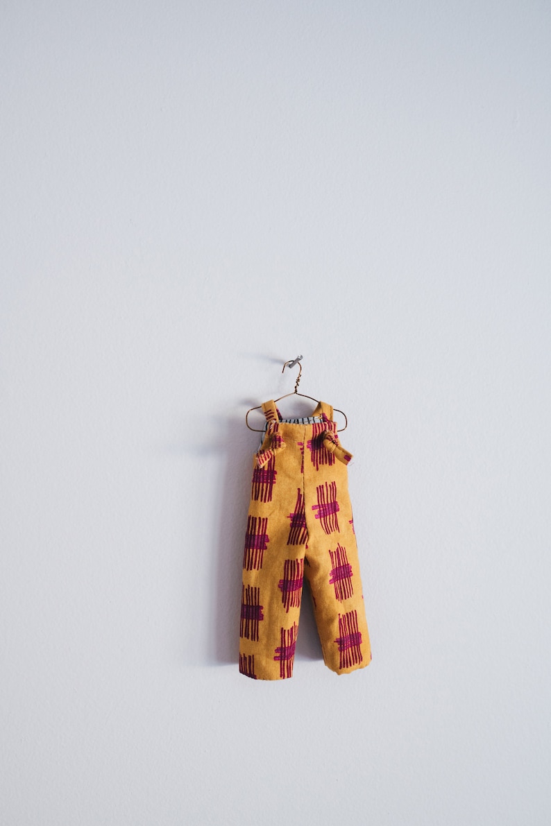 DIY Doll Overalls Clothes Sewing Pattern, Greta Pocket Ragdoll clothing Tutorial, Knot Strap Overall Bib, Reversible, Digital Download image 8