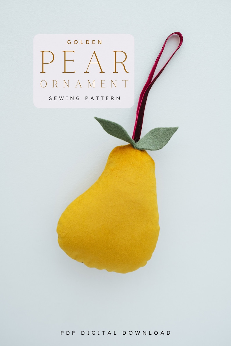 DIYGolden Pear Holiday Christmas Ornament Sewing Pattern